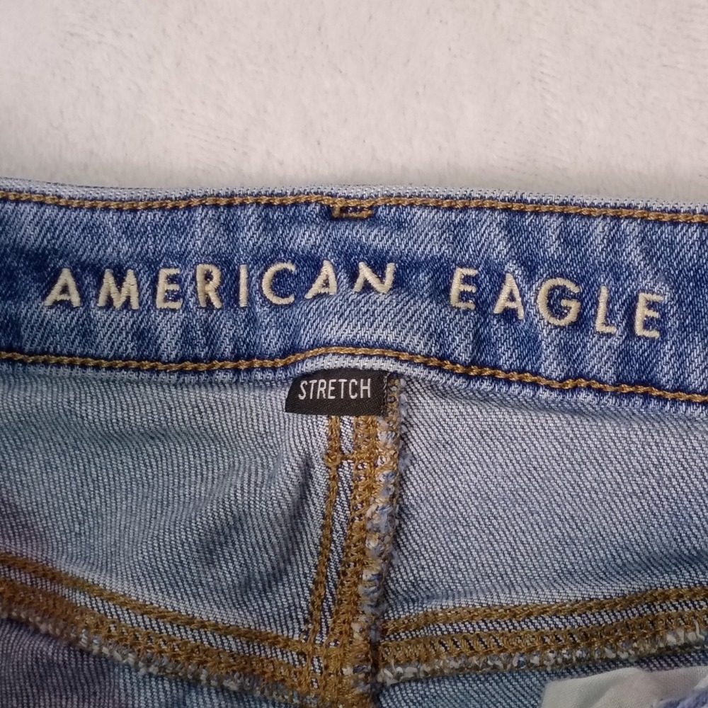 American Eagle Mom Jeans Womens 2 Regular Blue Stretch High Rise Tapered Denim - Picture 3 of 16